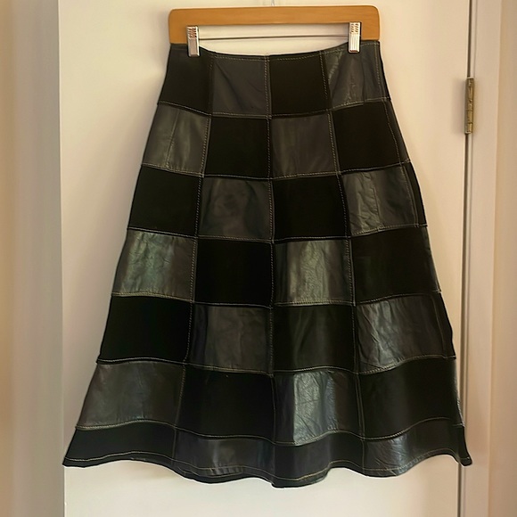 Black patchwork A line skirt - Picture 1 of 5